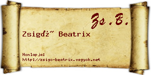 Zsigó Beatrix névjegykártya