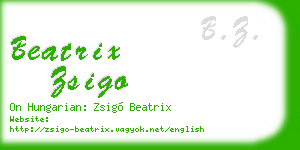 beatrix zsigo business card